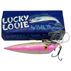 Vintage Lucky Louie Fishing Lure Pearl Pink